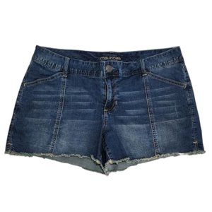 Maurices Blue Jean Cutoff Shorts w/ Frayed Hem Size 13/14